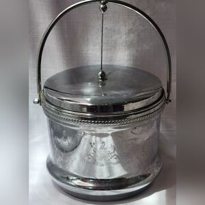 Hinged ice bucket Perma Brite Chrome Major Ab Adversis National Silver Company